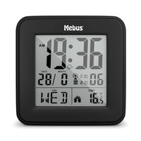Mebus 25595 - Sveglia digitale - Quadrato - Nero - 12/24 ore - F - °C - Qualsiasi tipo