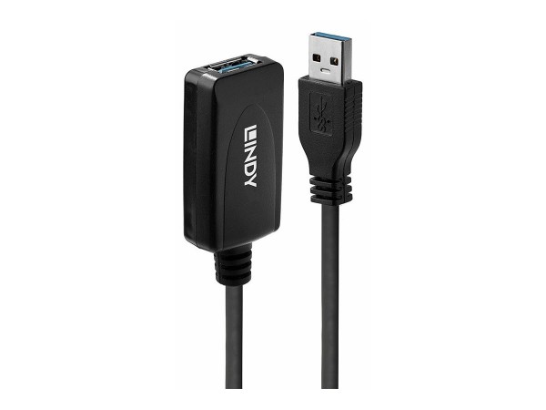 Lindy 43155 - 5 m - USB A - USB A - USB 3.2 Gen 1 (3.1 Gen 1) - 5 Gbit/s - Nero