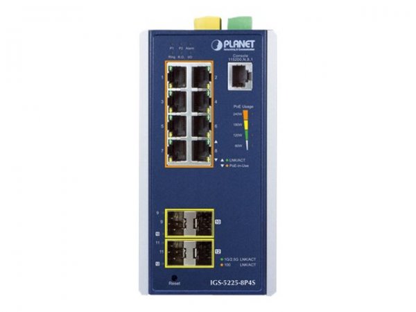 Planet Industrial L2+/1000T 802.3at PoE+ - Interruttore - 0,1 Gbps