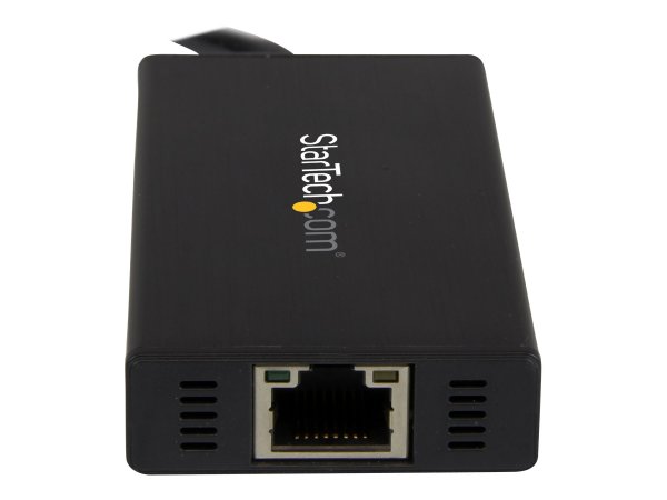 StarTech.com Hub USB 3.0 (5Gbps) a 3 porte portatile con NIC Gigabit Ethernet - In alluminio con cav