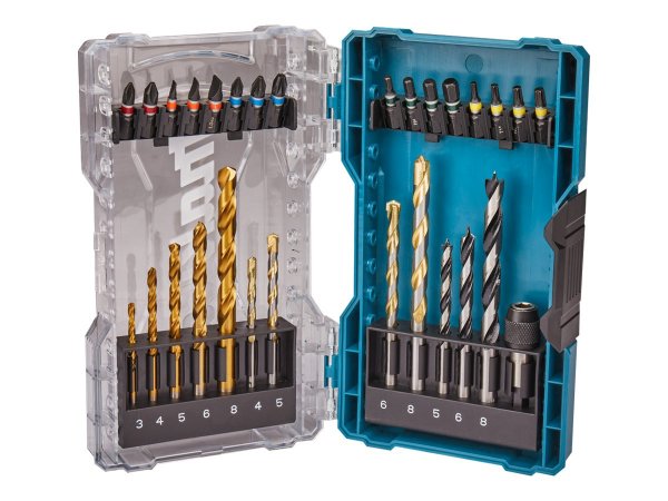 Makita Schraubendreher- und Bohrer-Bitsatz - für Holz Metall Stein - Spiralbohrer