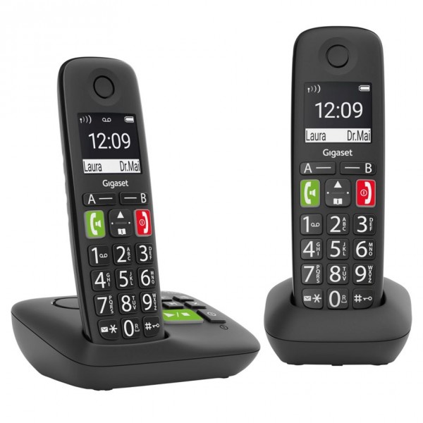 Gigaset E290A Duo - Telefono analogico/DECT - Cornetta wireless - Telefono con vivavoce - 150 voci -