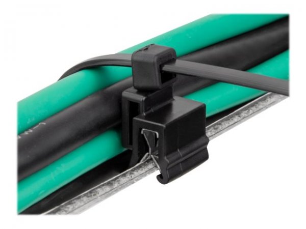 Delock Fascetta con clip per bordi L 200 x L 4,8 mm nero 50 pezzi - Fascetta per scala - Poliammide