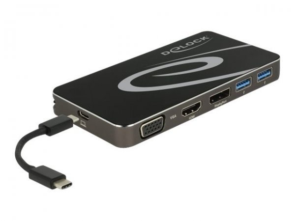 Delock USB Type-C 3.2 Dockingstation 4K HDMI DP / 1080p VGA - USB Hub und PD 3.0 - Cablato - USB 3.2