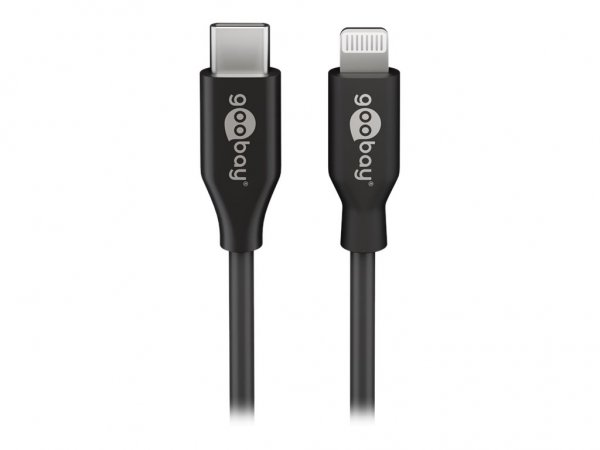 Goobay 39447 - 0,5 m - Lightning - USB C - Maschio - Maschio - Nero