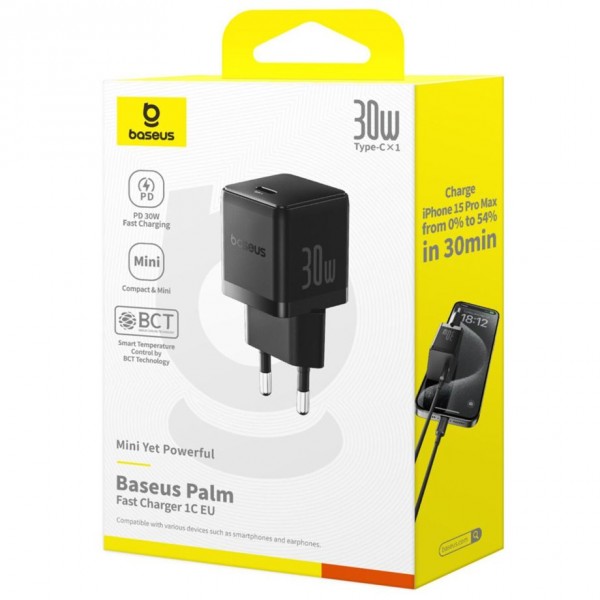 Baseus Palm USB C Ladegerät EU schwarz - Alimentazione elettrica - USB Typ C