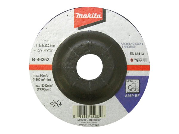 Makita Schleifteller - für Metall - 115 mm - Körnung A36P-BF - GA4530R