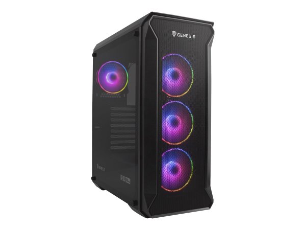 natec Gehäuse Irid 505 aRGB V2 mit Sichtfenster schwarz - Midi/minitower - ATX