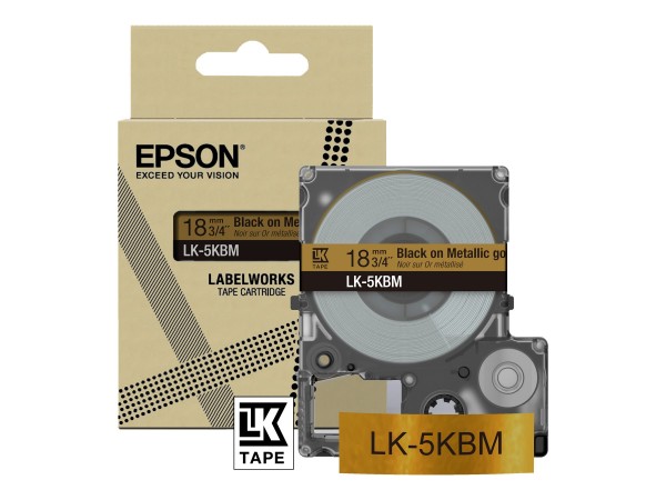 Epson LK-5KBM - Nero - Oro - Trasferimento termico - LabelWorks LW-C410 - 1,8 cm
