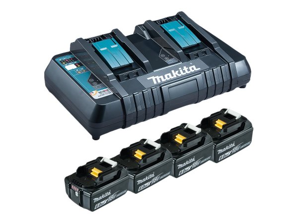 Makita 199485-6 - Set batteria e caricabatterie - Ioni di Litio - 6 Ah - 18 V - Makita - 4 pz
