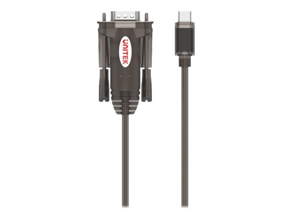 Unitek International Y-1105K USB C to RS-232 Adapter Cable Black DB-9 Male - Cavo - Digitale/dati