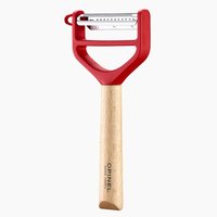 Opinel T-Duo - Frutta e ortaggi - Sbucciatore a Y - Acciaio inossidabile - Rosso - Legno