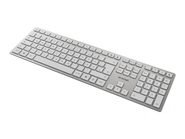 Cherry DW 9100 SLIM - Wireless - RF senza fili + Bluetooth - QWERTY - Argento - Mouse incluso
