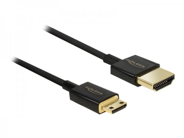Delock HDMI-A/HDMI-C - 0.5 m - 0,5 m - HDMI tipo A (Standard) - HDMI Type C (Mini) - 3840 x 2160 Pix