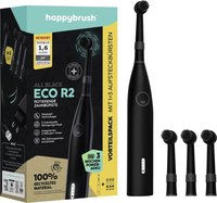 happybrush ECO R2 Allblack+ 3 Refills Elektrische Zahnbürste schwarz