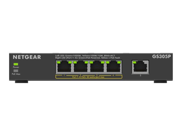 Netgear 300 Series GS305P - Version 3 - Switch - SOHO - unmanaged - 5 x - Interruttore - 1 Gbps