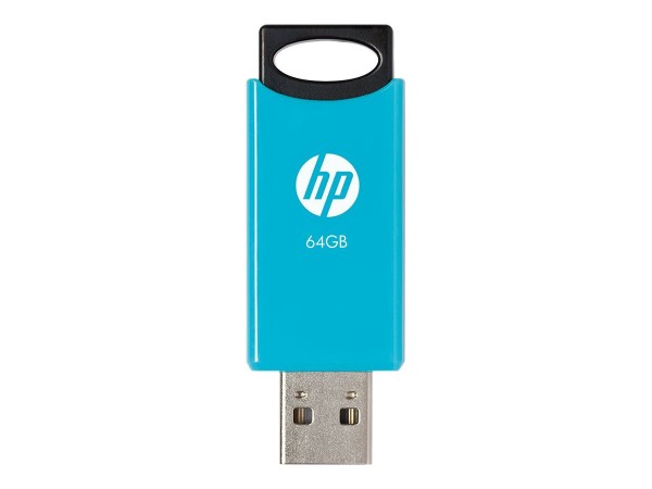 HP v212w - 64 GB - USB tipo A - 2.0 - 14 MB/s - Lamina di scorrimento - Nero - Blu