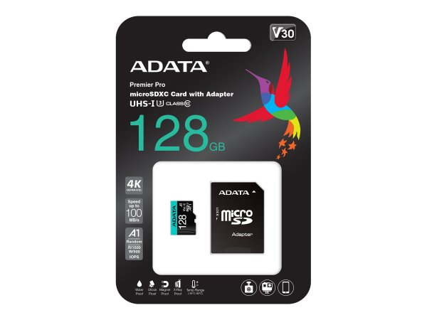 ADATA Premier Pro - 128 GB - MicroSDXC - Classe 10 - UHS-I - 100 MB/s - 80 MB/s