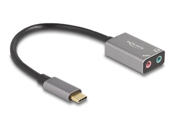 Delock Externe USB Type-C Soundkarte mit 2 x 3.5 mm Klink-Bu - Scheda audio - 16 Bit