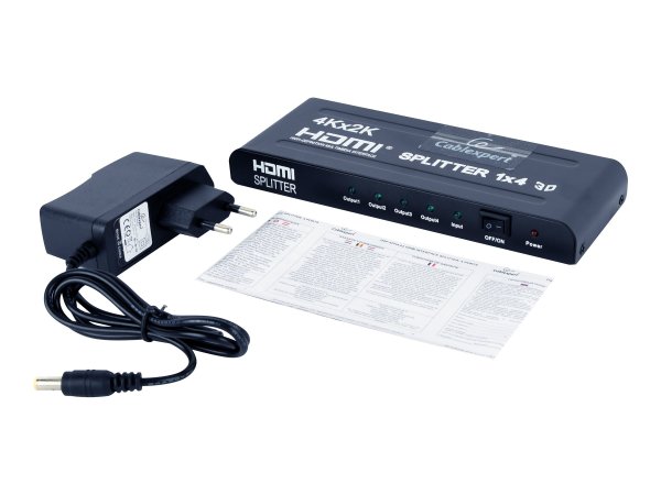 Gembird DSP-4PH4-02 - HDMI - 4x HDMI - Nero - Acciaio - 225 MHz - 480p - 576i - 576p - 720p - 1080i