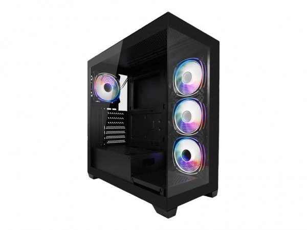 LC-Power Gehäuse MidiTower 715B black USB3.2/Audio o.Netzteil Seamless_X - Midi/minitower - ATX