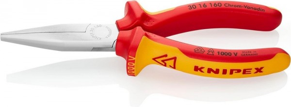 KNIPEX 30 16 160 - Pinze a becco lungo - 5 mm - 4,65 cm - Acciaio - Rosso - Giallo - 160 mm