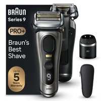Braun Series 9 Pro+ 9565cc Wet & Dry - Rasoio - Metallico - Batteria - Ioni di Litio - 60 min - Scat