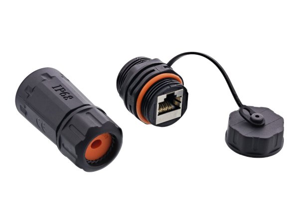 InLine Set di prese RJ45 Cat.6A - impermeabile IP68 - industriale - antipolvere