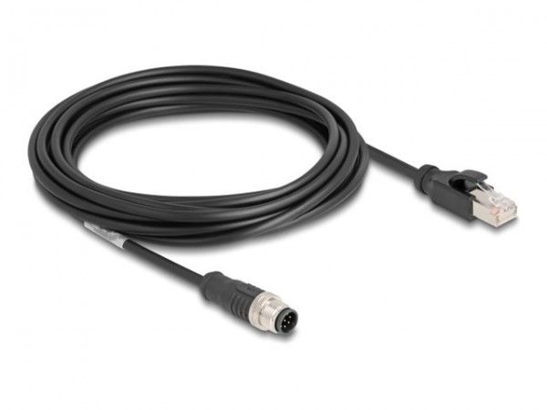 Delock M12 Kabel A-kodiert St. zu RJ45 PVC - Cavo - Rete