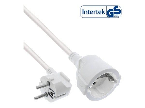 InLine Cavo alimentazione prolunga Sch.ko.angolato CEE-7/7 maschio/femmina - 20m