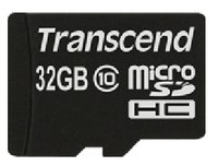 Transcend TS32GUSDHC10 - 32 GB - MicroSDHC - Classe 10 - NAND - 90 MB/s - Nero