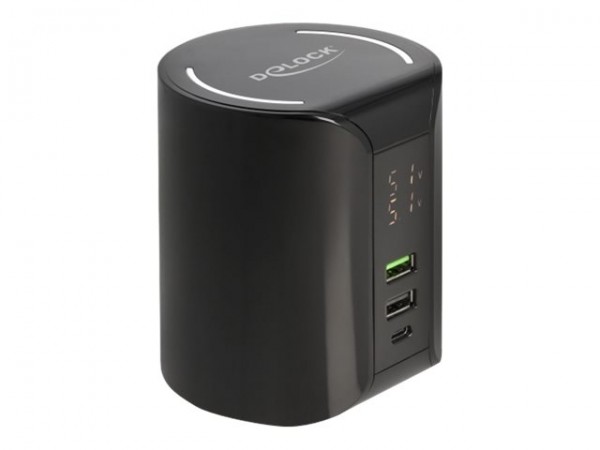 Delock USB und kabelloses Ladegerät 1 x Type-C PD+ 2 Typ-A mit 58