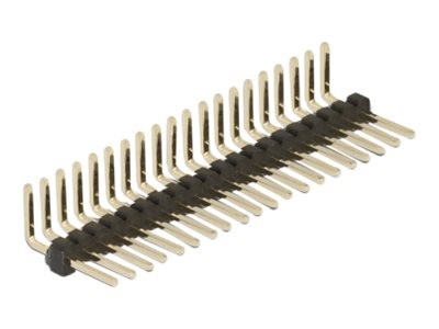 Delock Pin header a 20 pin - passo 1,27 mm - 1 fila - angolato 5 pezzi - Base con pin - Nero - Metal