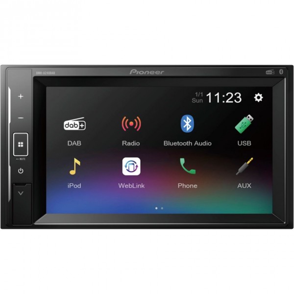 Pioneer DMH-A240DAB - Nero - 2 DIN - 200 W - Android - iOS - AAC - FLAC - MP3 - WAV - WMA - BMP - JP