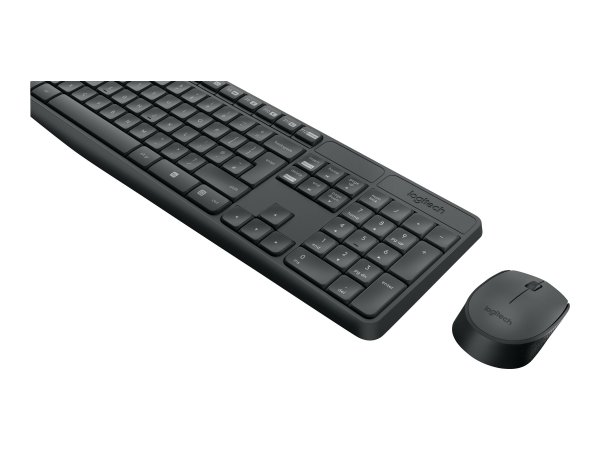 Logitech MK235 - Full-size (100%) - Wireless - RF Wireless - QWERTY - Grigio - Mouse incluso