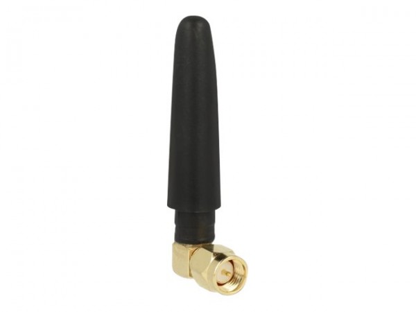 Delock WLAN 802.11 b/g/n Antenna SMA maschio 90° 2 dBi omnidirezionale con raccordo basculante e mat