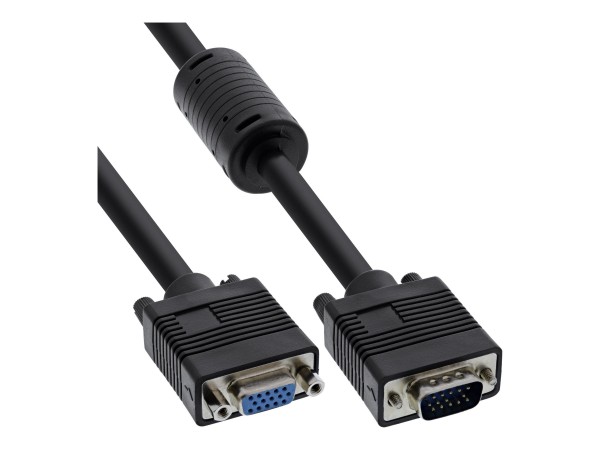 InLine Cavo S-VGA 15poli HD maschio / femmina - ferrite - schermato - nero - 2m