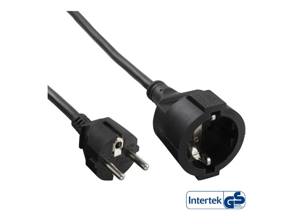 InLine Cavo prolunga con messa a terra H05VV-F3G1.5 - nero - 1m