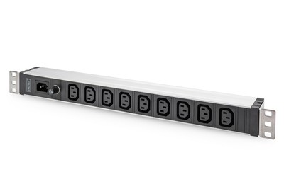 DIGITUS Steckdosenleiste mit Aluminiumprofil 9-fach IEC C14 - Strip alimentazione - 0,48 m