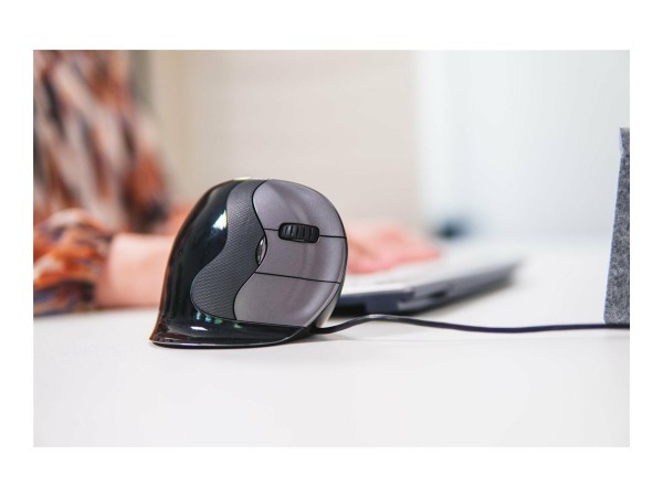 Bakker Evoluent D - Mano destra - Design verticale - Laser - USB tipo A - 3200 DPI - Nero