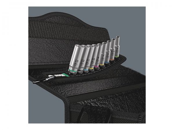 Wera 05004525001 - Set di bussole - 1/4" - Metrico - 9 testina/e - 5,5.5,6,7,8,10,11,12,13 mm - 50 m