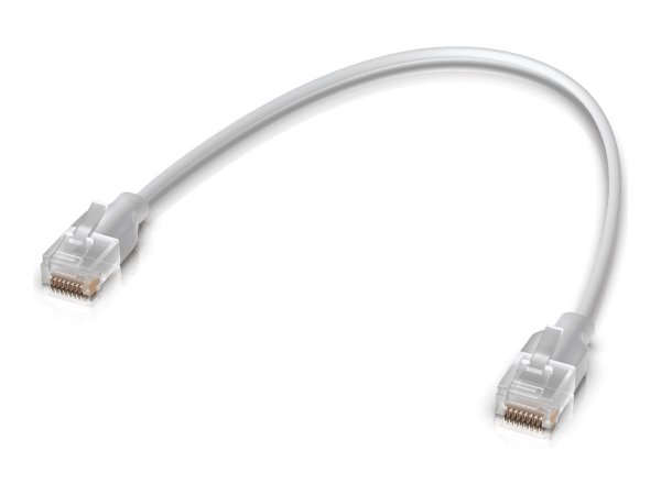 Ubiquiti UACC-Cable-Patch-EL-0.15M-W - 0,15 m - Cat6 - RJ-45 - RJ-45 - Translucent - Bianco