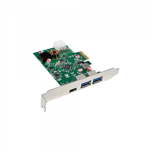 InLine Scheda d'interfaccia 2x USB-A - 1x USB-C 3.2 Gen.1 - PCIe - PD3.0 - 6pin