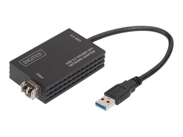 DIGITUS Adattatore di rete USB 3.0 Gigabit SFP - Nero - Cina - 0 - 70 °C - 45 mm - 71 mm - 18 mm