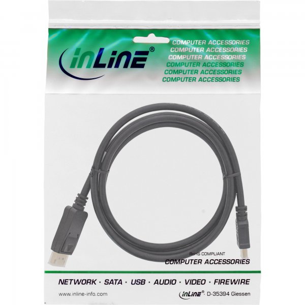 InLine Cavo DisplayPort M a HDMI M - 1,5m - Audio - HDTV - FullHD - DP1.1 - dorato