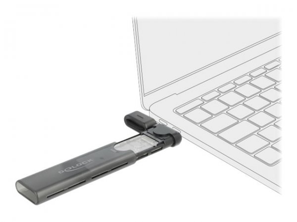 Delock Custodia esterna USB Type-C Combo per M.2 NVMe PCIe o SATA SSD - senza attrezzi - Box esterno