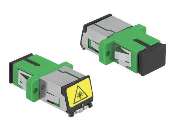 Delock Accoppiatore in fibra ottica con protezione laser flip SC Simplex femmina per SC Simplex femm