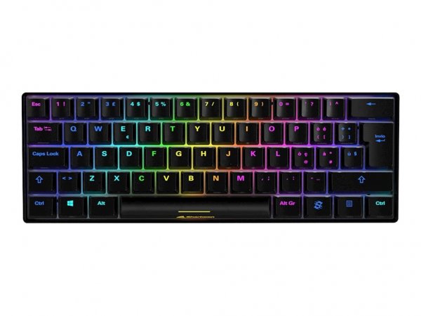 Sharkoon SGK50 S4 - 60% - Cablato - USB - QWERTY - LED RGB - Nero