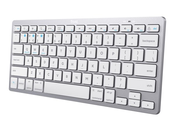 Trust 24651 - 75% - Wireless - Bluetooth - Tasto con meccanismo a forbici - QWERTY - Argento