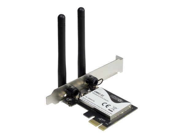 Inter-Tech DMG-32 - Interno - Wireless - PCI Express - WLAN - 650 Mbit/s - Nero - Argento